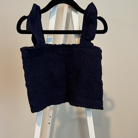 NWT GapKids Navy Blue, Ruched Cropped Tank size 8 - Picture 3 of 3